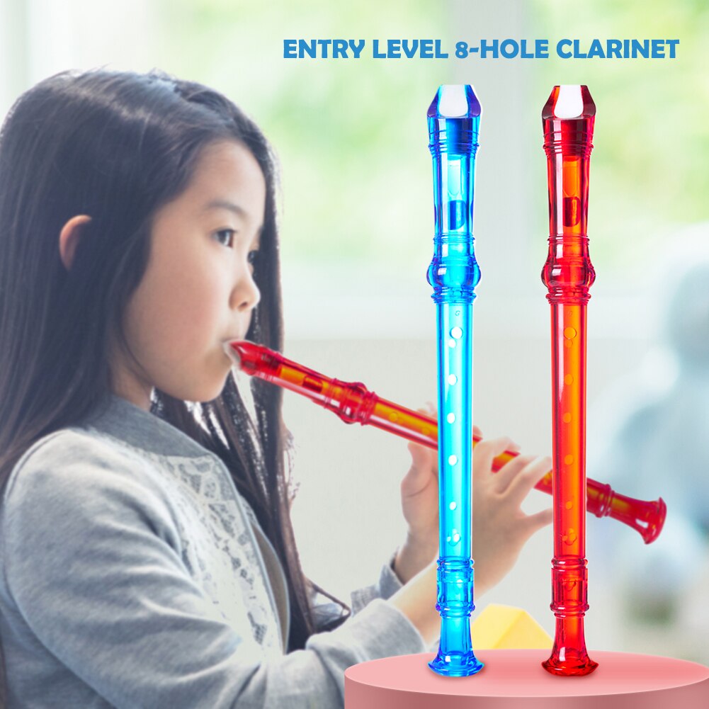 Kids Kinderen 8 Gat Sopraan Fluit Met Cleaning Stick Muziekinstrument Leren Onderwijs Speelgoed Voor Beginners