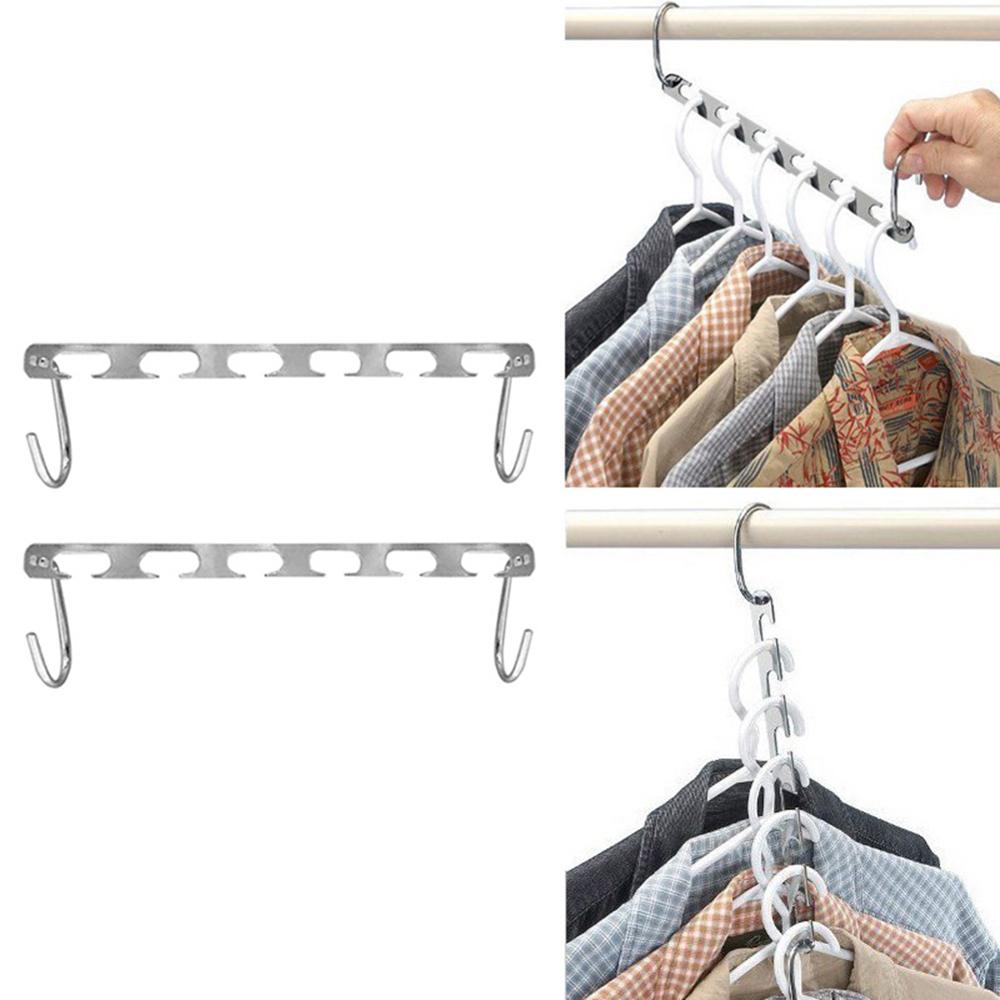 Magic Clothes Hanger Hanging Chain Metal Cloth Closet Hanger Shirts Tidy Save Space Organizer Hangers for clothes: 2PCS