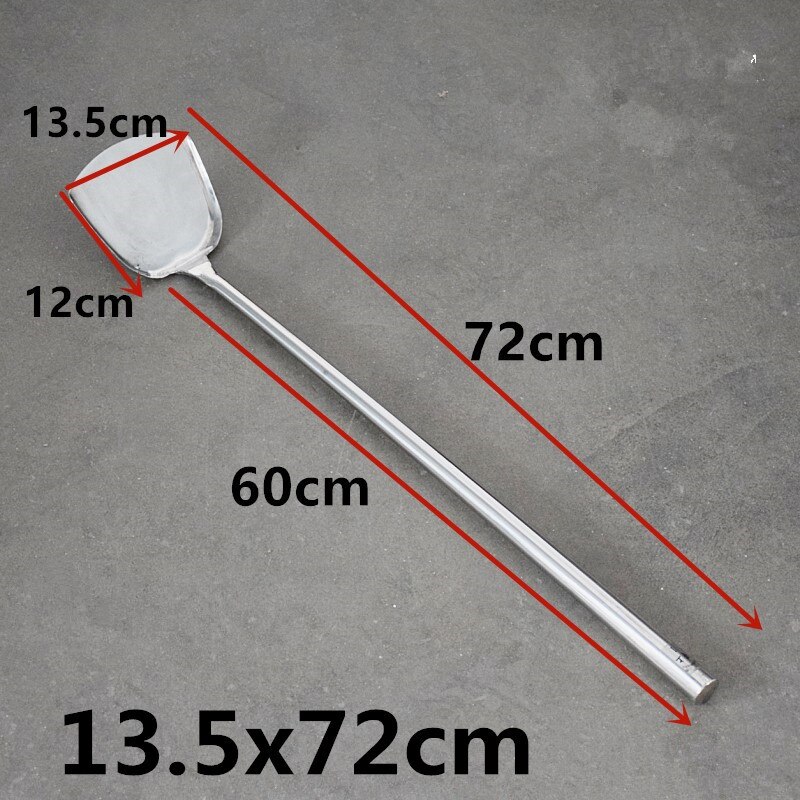 Extra long stainless steel wooden handle spatula Soup spoon cooking canteen kitchen China wok chef soup factory spatula Turner: 13.5x72cm