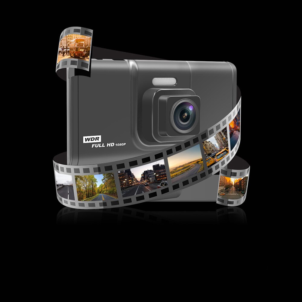 Visione notturna ad alta definizione a tre canali ELRRICH 2021, Video di retromarcia a tre canali tutto In un DVR Dash Cam per veicoli