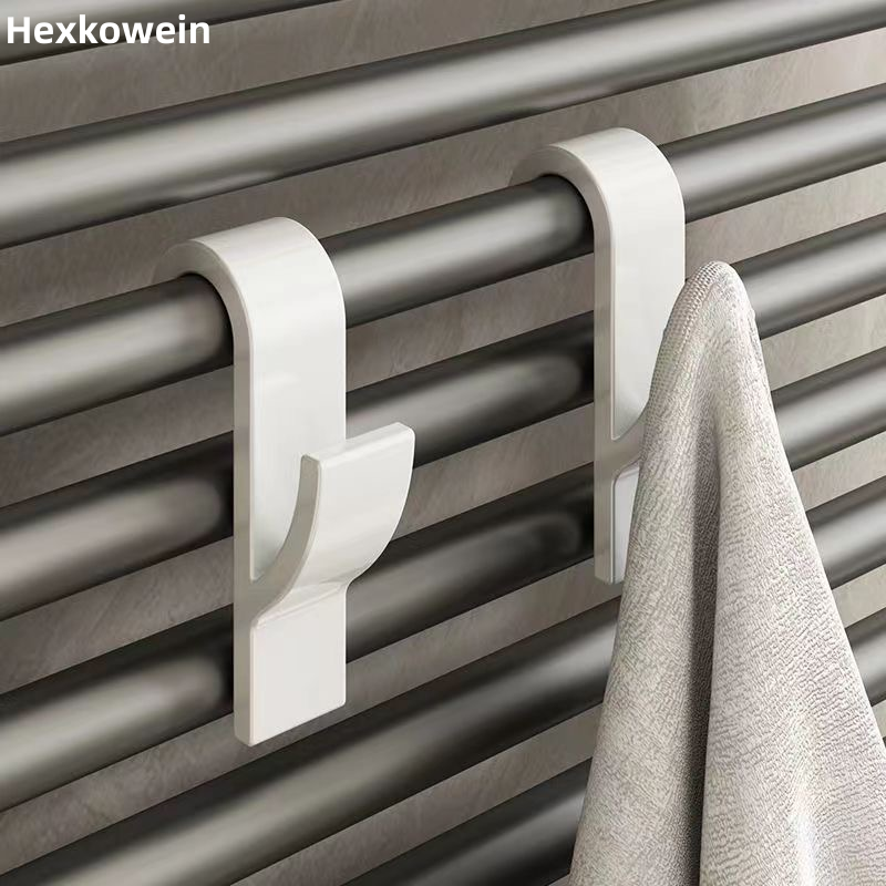 Badkamer Douche Handdoekhouder Hanger Verwarmde Radiator Rail Haken Clips Magazijnstellingen Kleding Sjaal Hanger Haken