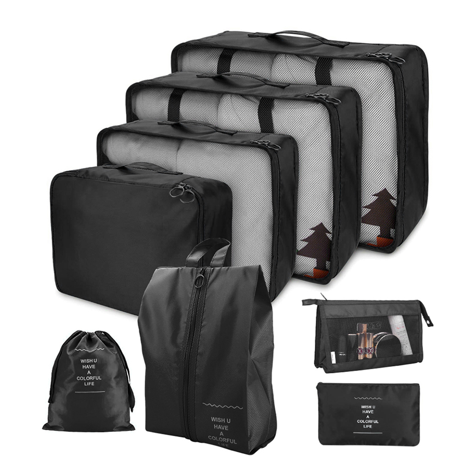8/7/6 Stuks Set Reisorganisator Opbergzakken Koffer Verpakking Cubes Set Koffers Draagbare Opvouwbare Bagage Kleding Schoen netjes Pouch