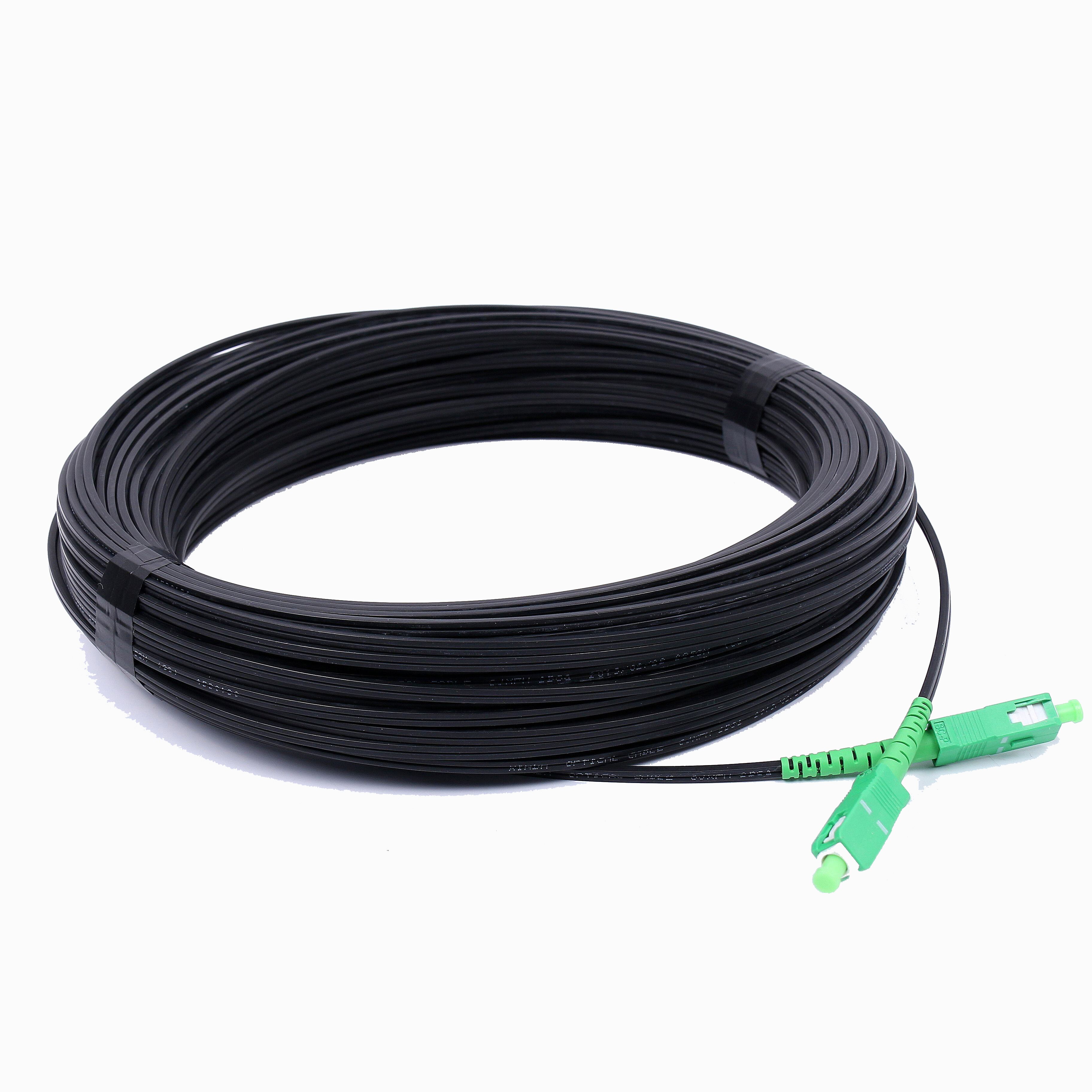 ]20/30/50/80/100/200m Fiber Optic Outdoor Cable Patch Cords SC/APC SX Core Singlemode G657A1 FTTH Jumper