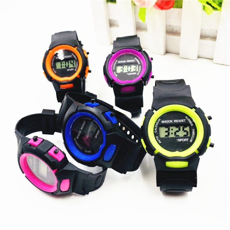 Kinderen Horloge Digital Sport Elektronische Pols Jongens Meisjes Siliconen Led Digitale Sport Verstelbare Pols Kinderen Multifunctionele Klok
