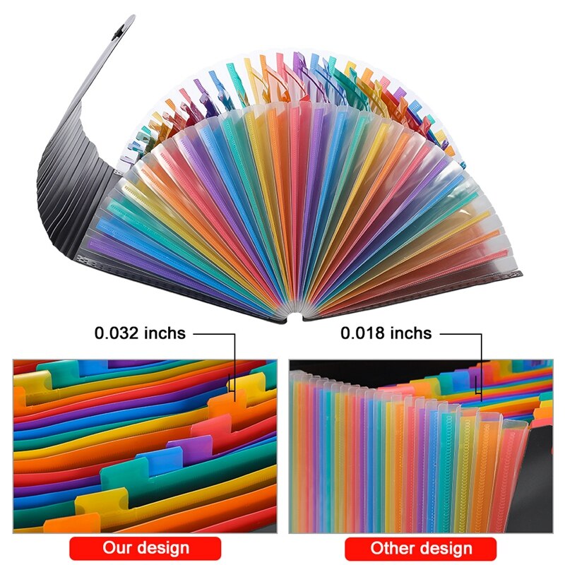 Protable With Cover 24 Layer Expanding File Folder Office Organizer Document Holder Bag File Case Document Box Stationery Box