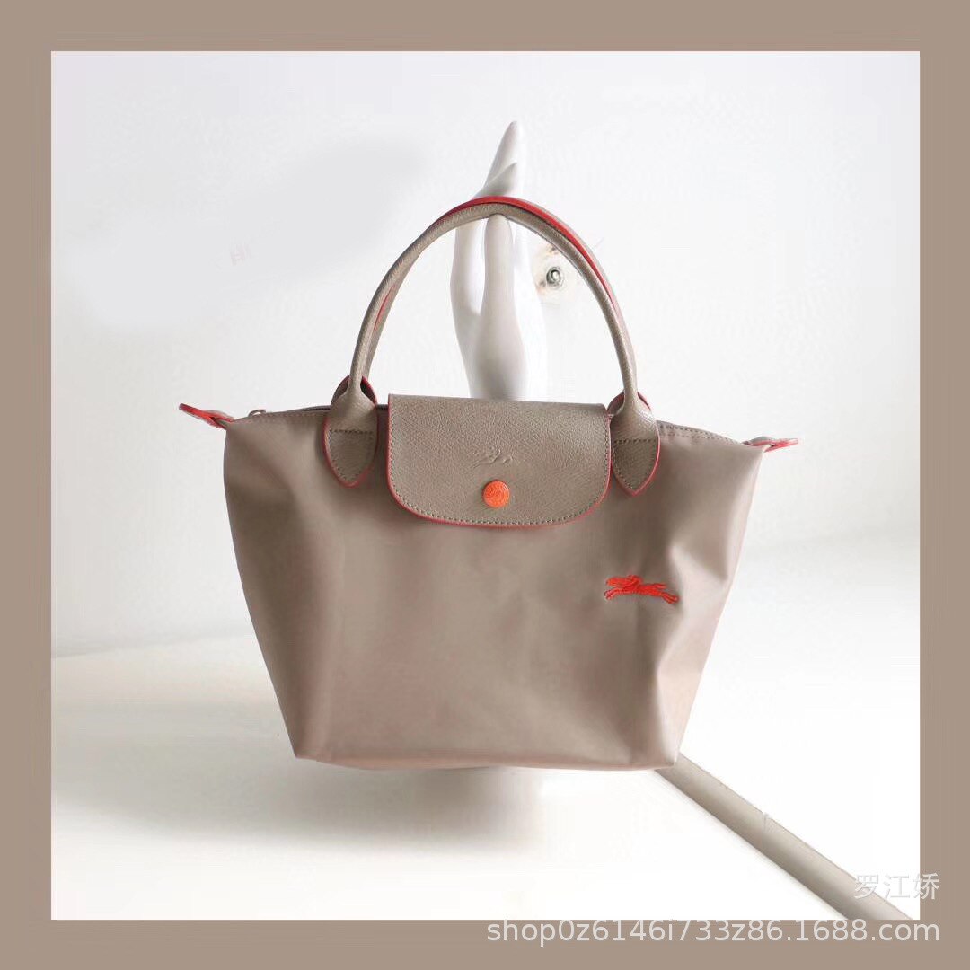 Damska Mini torebka nylonowa torba płócienna haftowany koń pierogi damskie pierogi krótki uchwyt mały uchwyt ręczny sztylet: brown