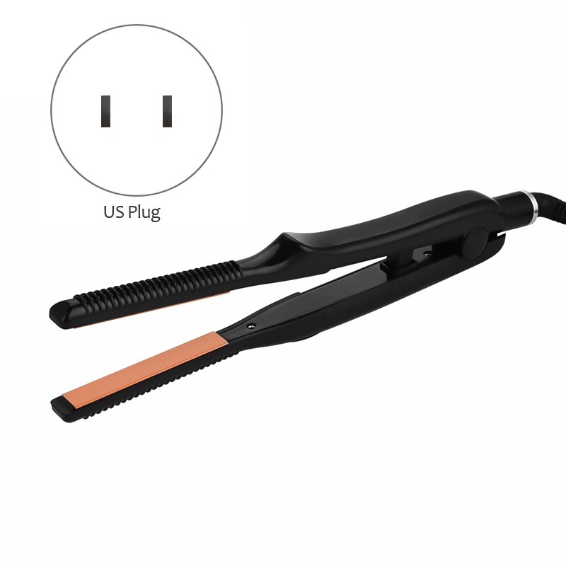 Ultratyndt glattejern curler keramisk fladjern til kort hår hurtigt styling justerbare værktøjer