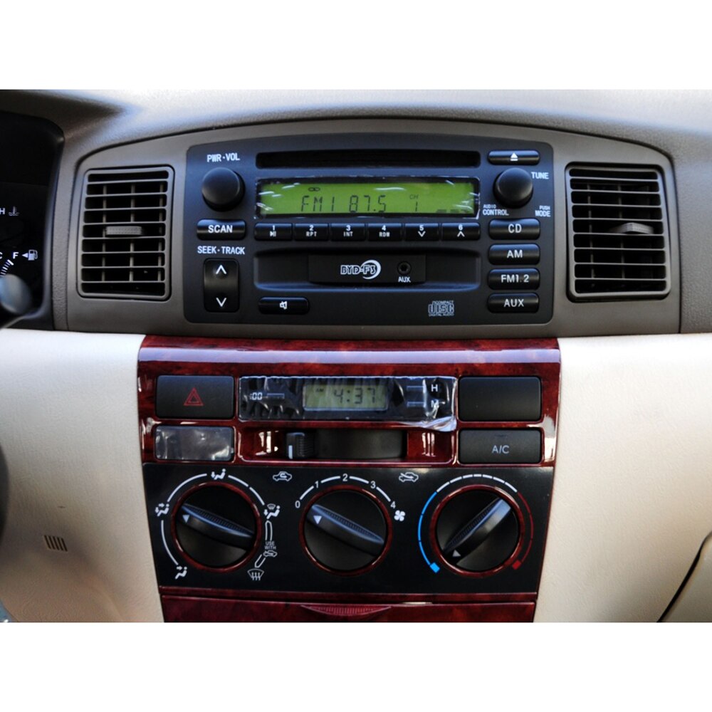 2 din coche Marco de salpicadero para radio racor adaptador Panel de salpicadero para Toyotai Corolla E120 Corolla EX BYD F3 marrón accesorios de coche