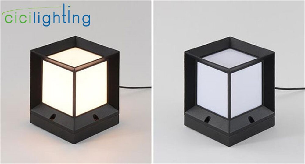 Moderne utendørs sti lys, svart søyle lampe, vegglampe utvendig gjerde inngangsstolpe belysning  e27 landskap plen til tun hage