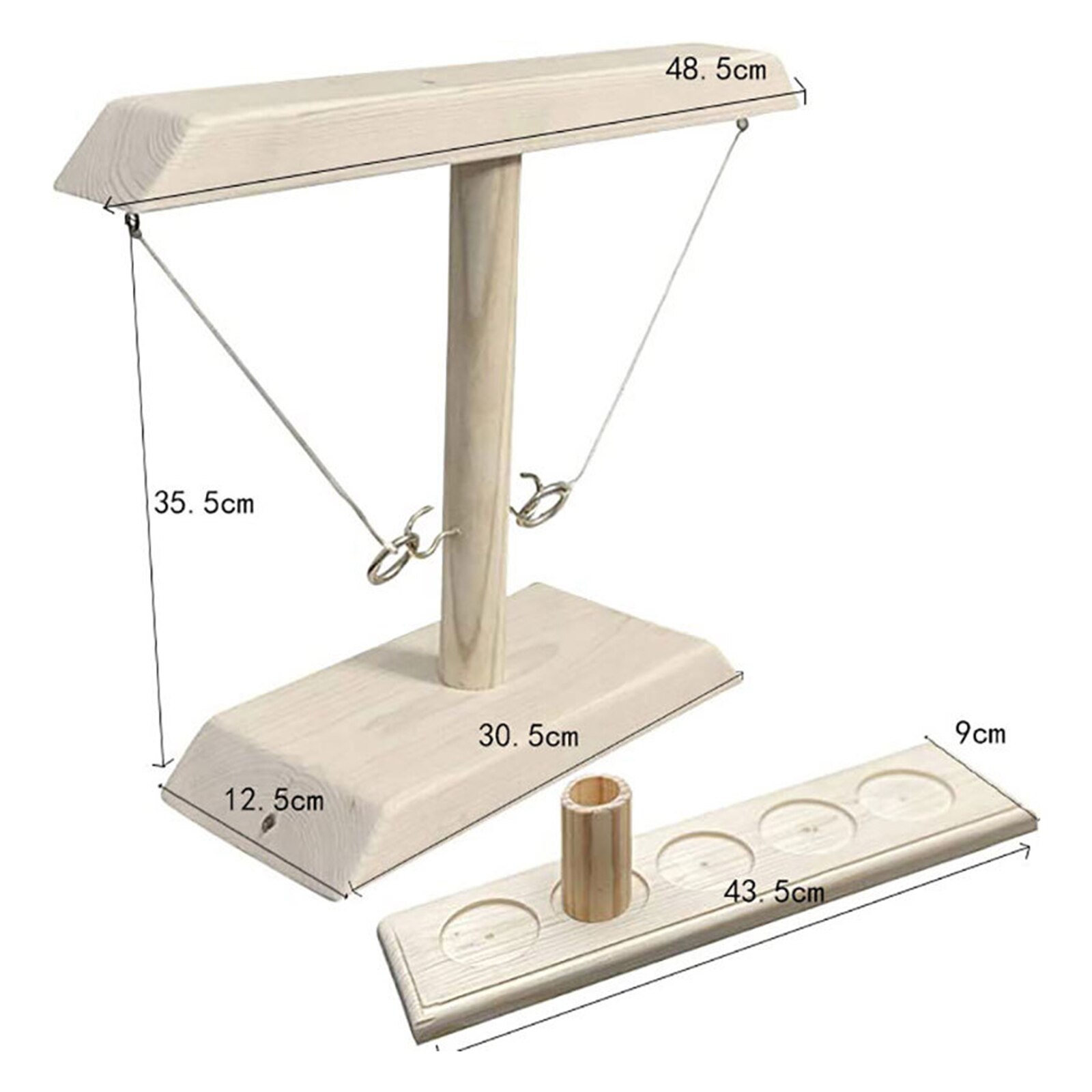 Wooden Hook and Ring Toss Battle Bar Game Quick-paced Interactive Drink Toys