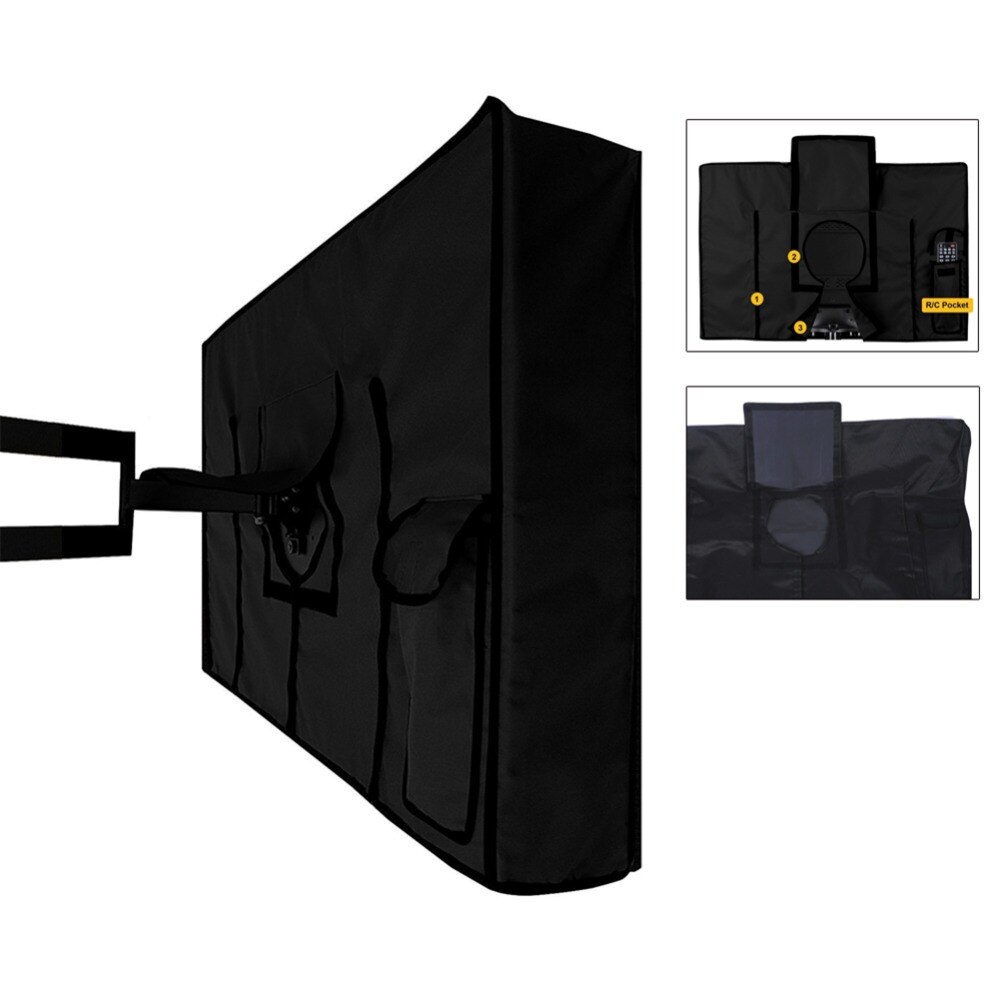 Outdoor TV Cover 22-65 inch MET BOTTOM COVER Weerbestendig en stofdicht Materiaal met Microfiber Doek Outdoor televisie Cover
