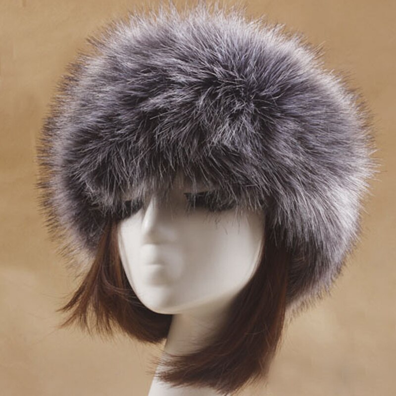 Vrouwen Hoeden Hoofdband Winter Earwarmer Ski Hoeden Russische Tick Pluizige Imitatie Vossenbont Cap Lege Top: 9