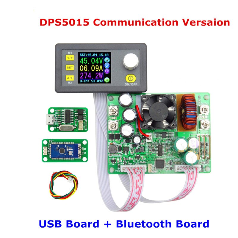 DPS5015 15A Digital LCD voltmeter Constant Voltage current Step-down Programmable Power Supply buck Voltage converter ammeter: communication USB BT