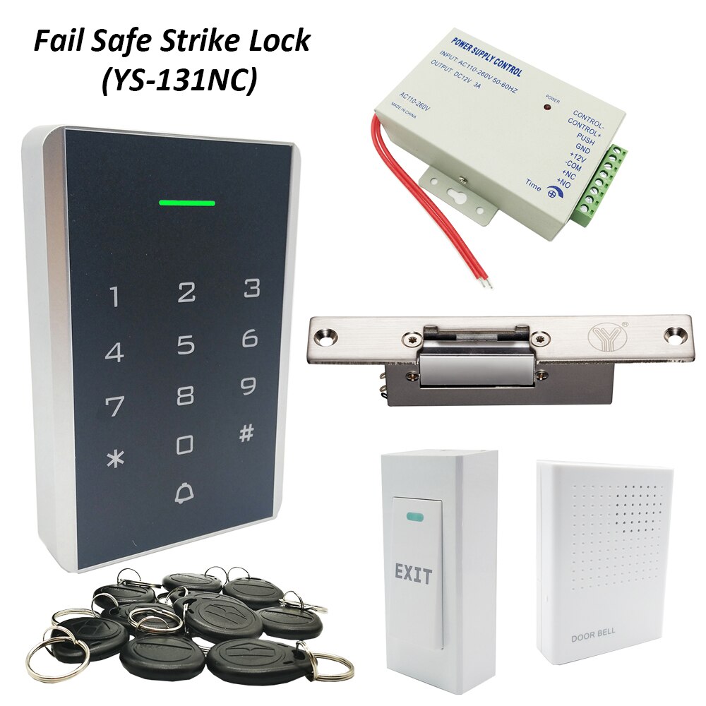 Rfid 125khz keypad DIY Full Electric Strike Door Lock Access Control System Kits: YS131NC