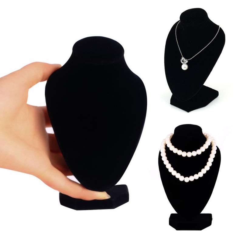 Présentoir en tissu velours noir, support pour collier, Mannequin, bijoux, pendentif, 1 pièce