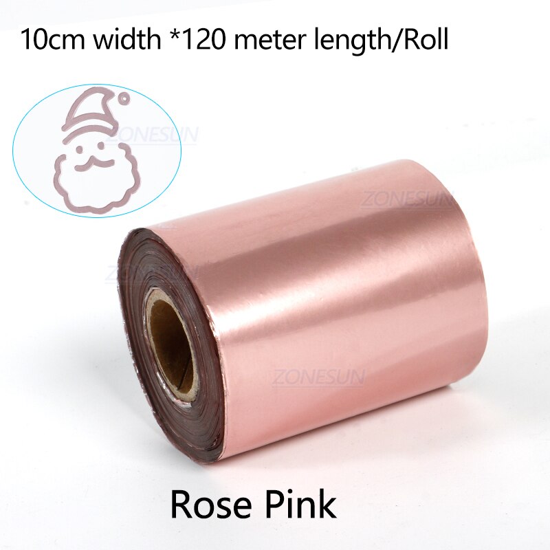 ZONESUN 10cm Rollen Heißer Folie Stanzen Papier Wärme Transfer Eloxiert vergoldet Papier für Leder PU Brieftasche Heißer folie stanzen handwerk: Rose Rosa