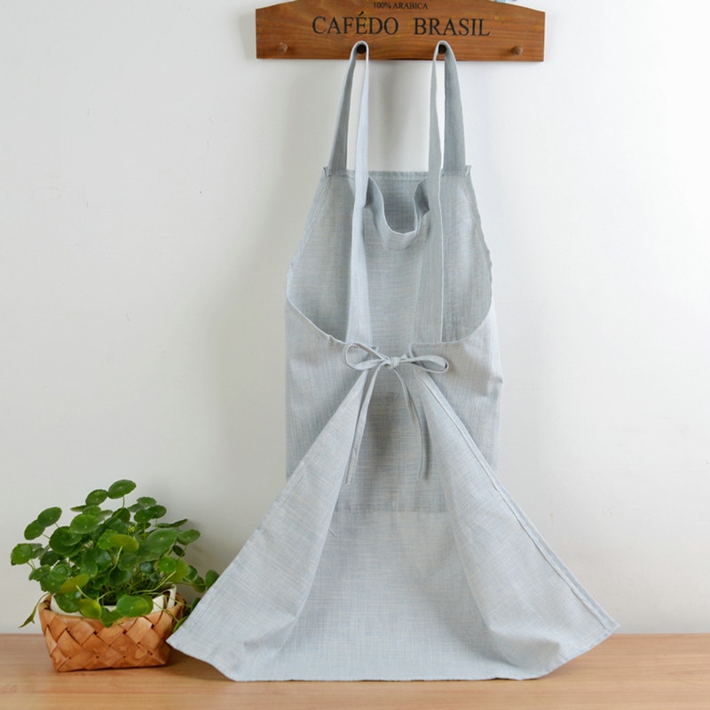 cotton linen Kitchen Apron For Cooking Baking Flower Shop work clean apron Women Smock Coffee shop
