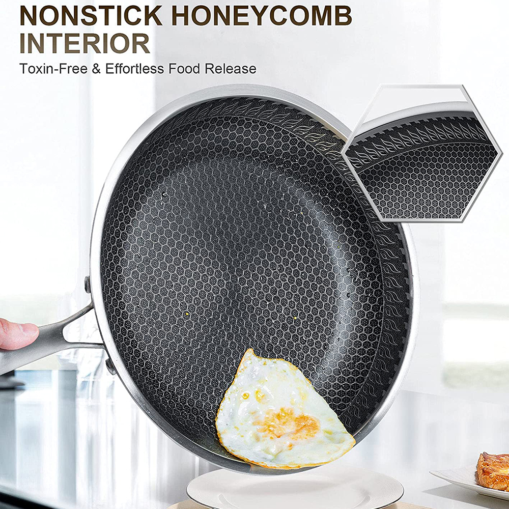 Anti-aanbak Koekenpan, Rvs 11Inch Koekenpan Met De... – Vicedeal