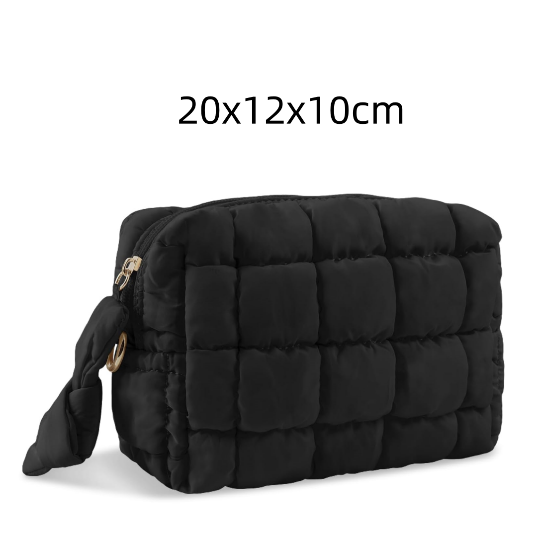 Makeup Bag Travel Toiletry Bag, Puffy Padded Make Up Bags for Women Makeup Organizer Case, Wide-open Pouch Purse Travel Essentia: Lavender