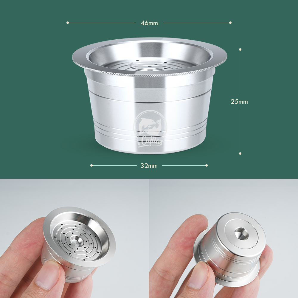 ICafilas Stainless Steel Refillable Reusable Coffee Capsule Cafeteira Filter for Caffitaly &amp; Tchibo Cafissimo Classic Machine