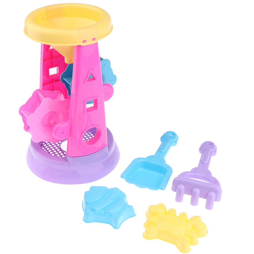 Kinderen Zand Water Wiel Molen Strand Zandbak Kinderen Leren Spelen Speelgoed Set: 5Pcs Red