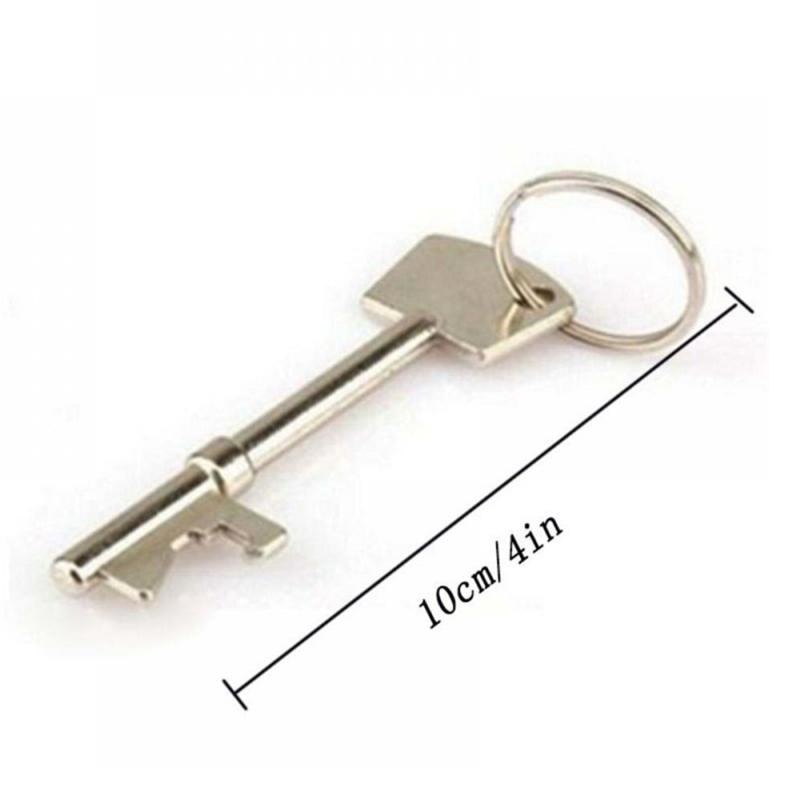 Key Shaped Bottle Opener Keychain Shaped Zinc Alloy Copper Silver Color Key Ring Beer Bottle Opener Beer Accessories Unique: Default Title