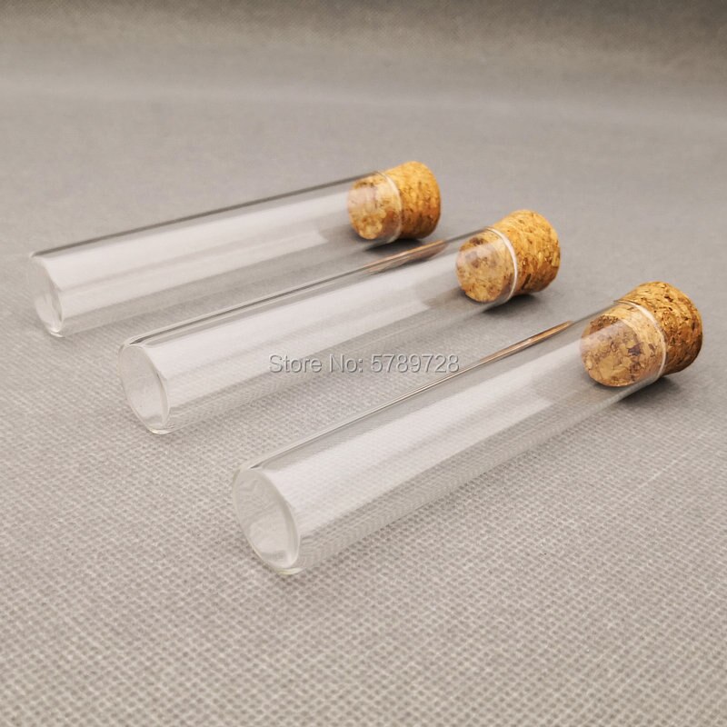 50 teile/los 20x100mm Glas Flachen boden reagenzglas mit korken, Verdickt Labor glas reaktion schiff
