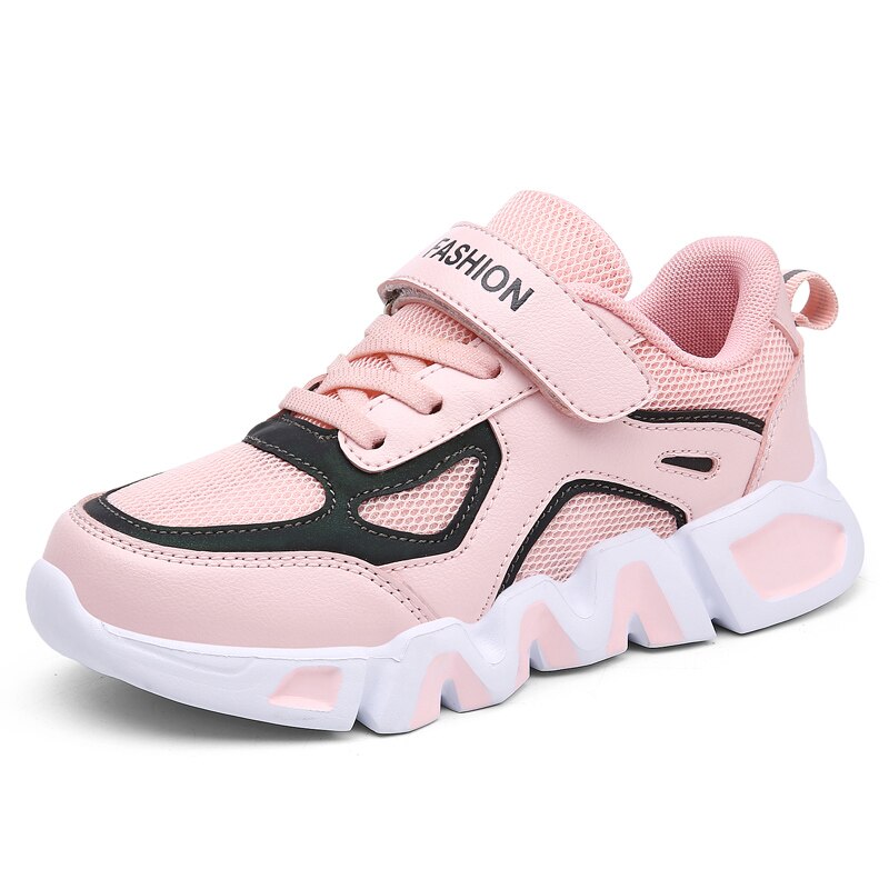 Kids Running Shoes Lightweight Outdoor Boys Girls Sport Walking Sneakers Beige Pink Children Running Sneakers Trainer: Pink / 37