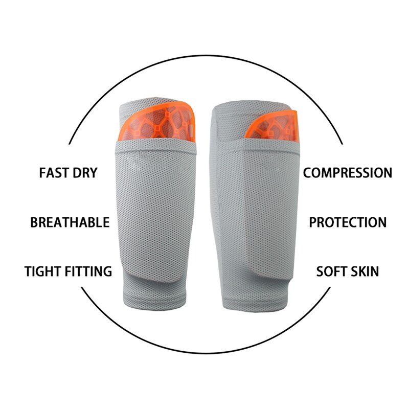 1 Pair Soccer Protective Socks Shin Guard With Pocket For Football Shin Pads Leg Sleeves Supporting Adult Support Sock