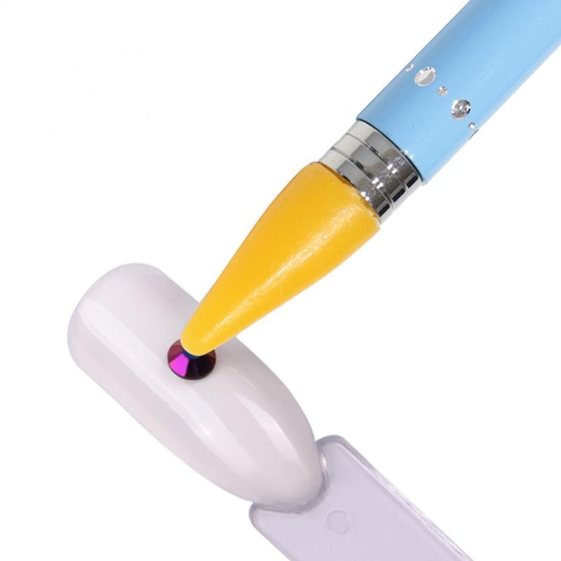 1 Uds pluma punteada de cera Dual-lápices de Picker herramientas de uñas de acero Rhinestone mango arte de uñas puntear uñas de arte y herramientas