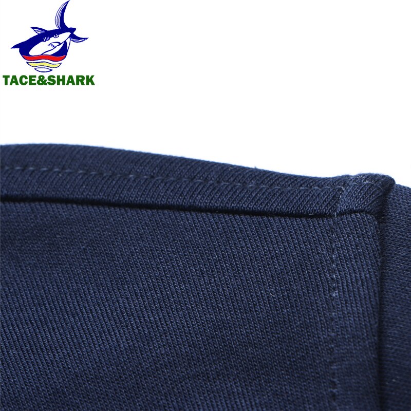 TACE&amp;SHARK Brand Shark Embroidery Long Sleeve Polo Tops Casual Fashion Stripe Men Slim Polo Casual Business Clothes