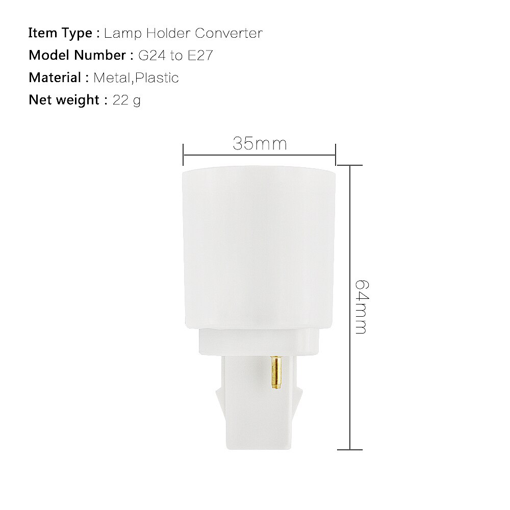 G24 lamphouder om E27 Gloeilamp Basis Converters Adapter Uitgebreide interface home verlichting accessoires