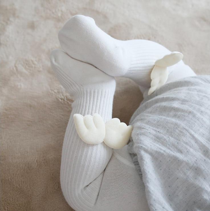 Infantile enfants bébé filles collants ailes d'ange couleur unie câble tricot Leggings doux coton collants