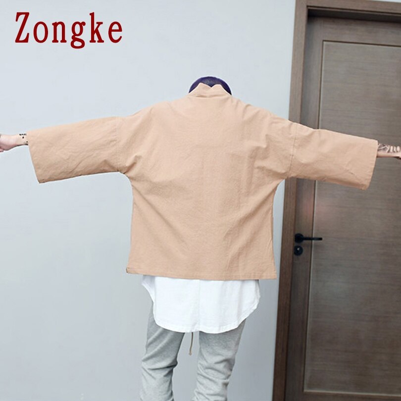 Chemise kimono à manches courtes pour homme, coupe slim, en coton, décontractée, de marque, taille m -2xl
