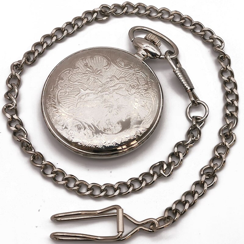 Reloj De Bolsillo De Cuarzo De Bronce Steampunk Antiguo Con Cadena