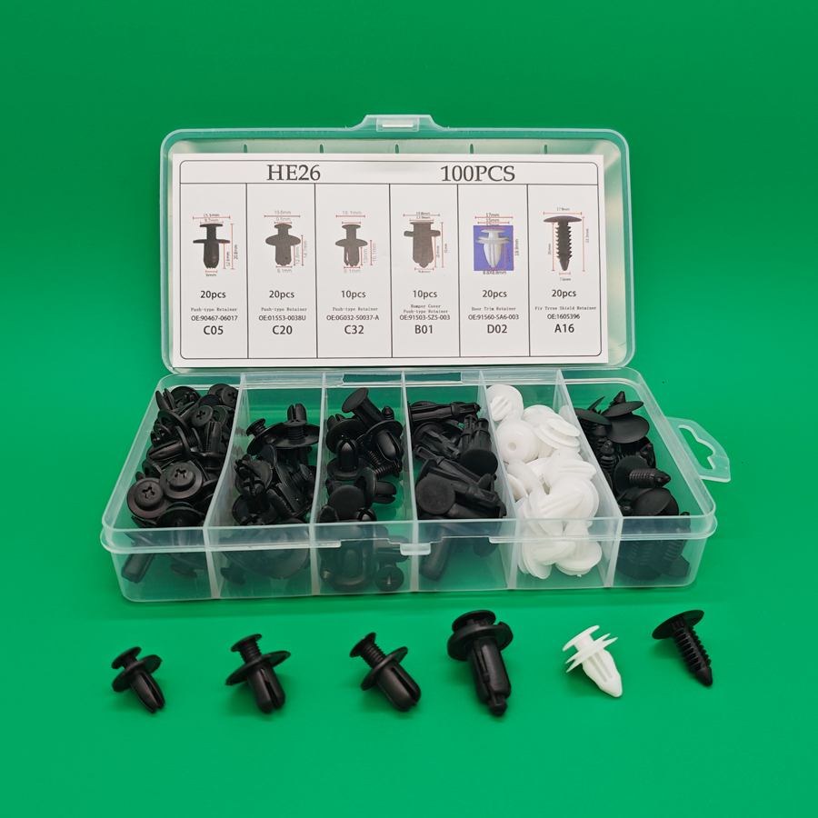 100 stücke Auto halter Clips 6 Größe Kunststoff Befestigungs elemente Kit Auto Trim Panel Clip gemischte Karosserie Stoßstange Niet Set