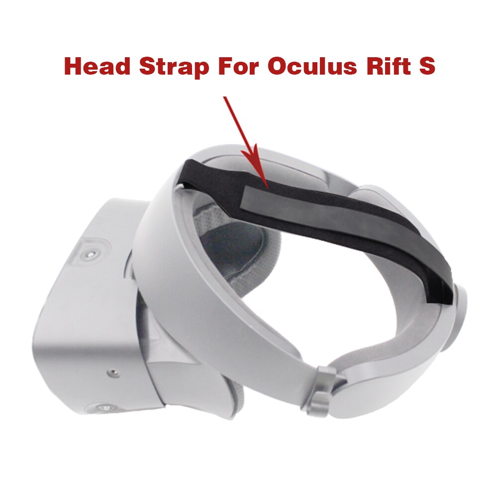 Black Belt Reduce Pressure Head Strap PU Leather Gaming VR Headset Accessories Magic Sticker Adjustable Length For Oculus Rift S