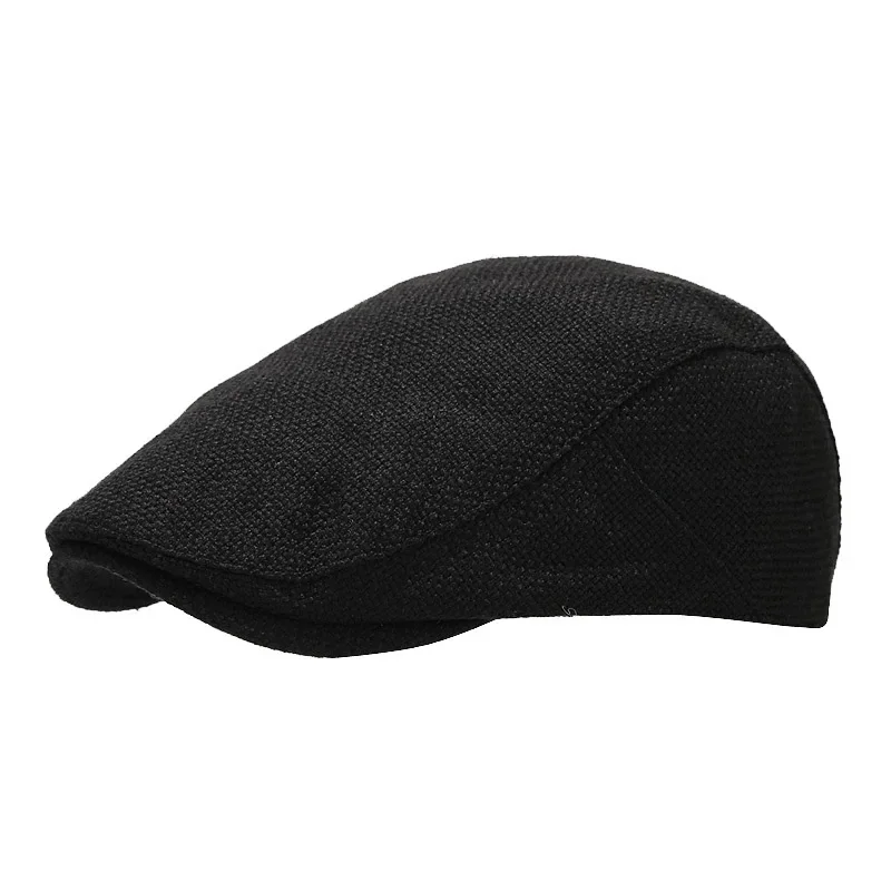 Zomer Heren Baret Linnen Pet Verstelbare Krantenjongenspet Ademend Vintage Effen Zwart Klimop Eendenbek Hoed Boinas Para Mujer