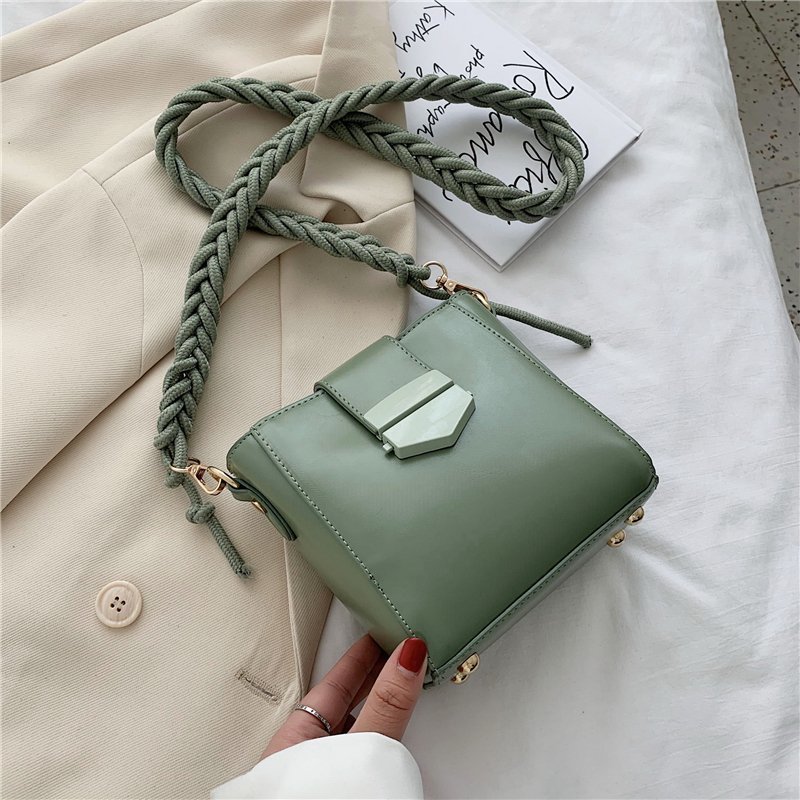 Corda di canapa della cinghia di spalla di Cuoio dell'UNITÀ di elaborazione sacco A principale Femme viola Borsa con Tracolla per Le Donne 2020 di proprietà Piccola Spalla Borse Femminile: verde