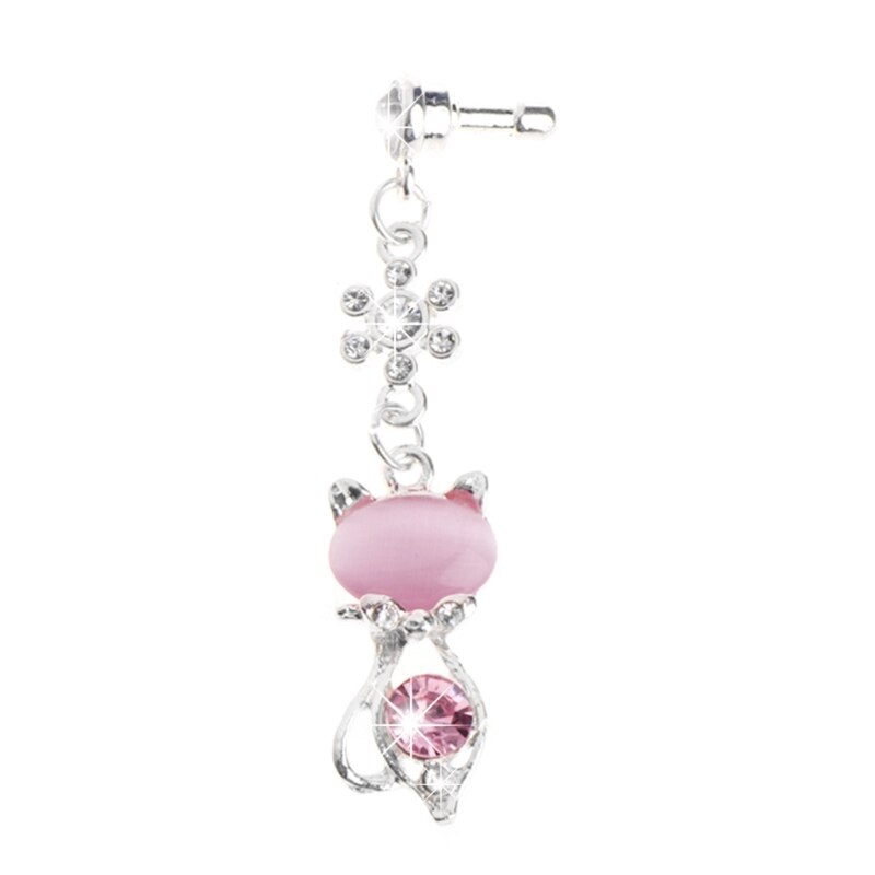 3.5Mm Jack Kat Crystal Dust Anti Earphone Cap Stopper Plug Voor Samsung Iphone 6