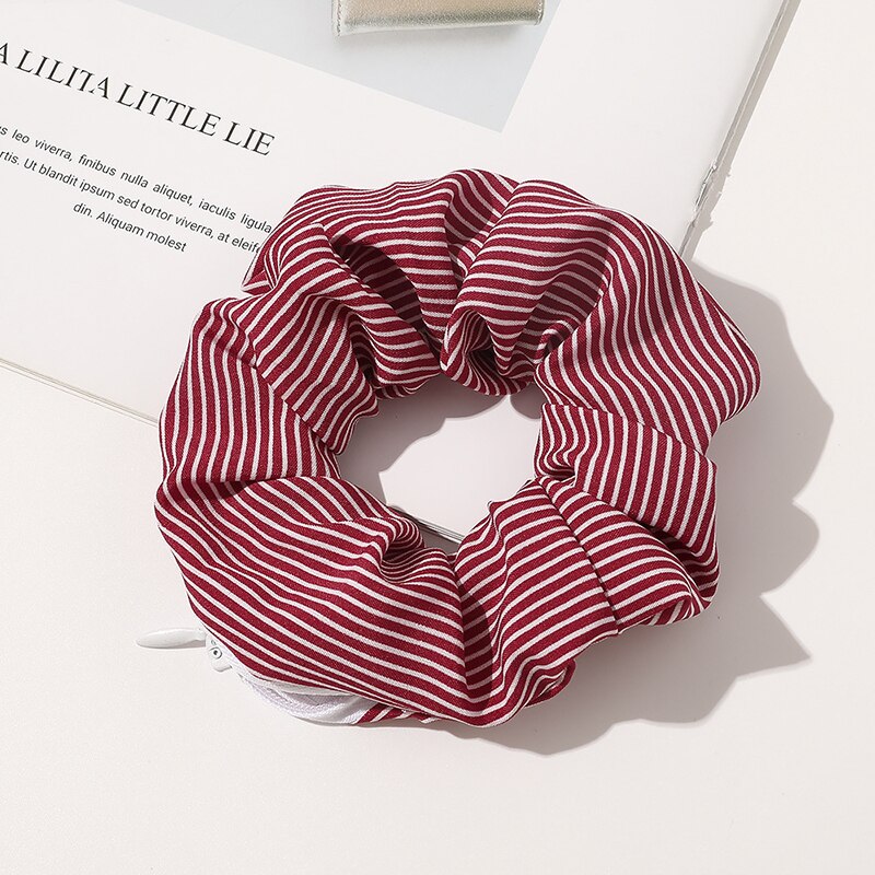 Zip Scrunchies Korea Dot Hairbands Leopard Hair Ties Pocket Scrunche With Zipper Ponytail Holders Hair Accessories: 10
