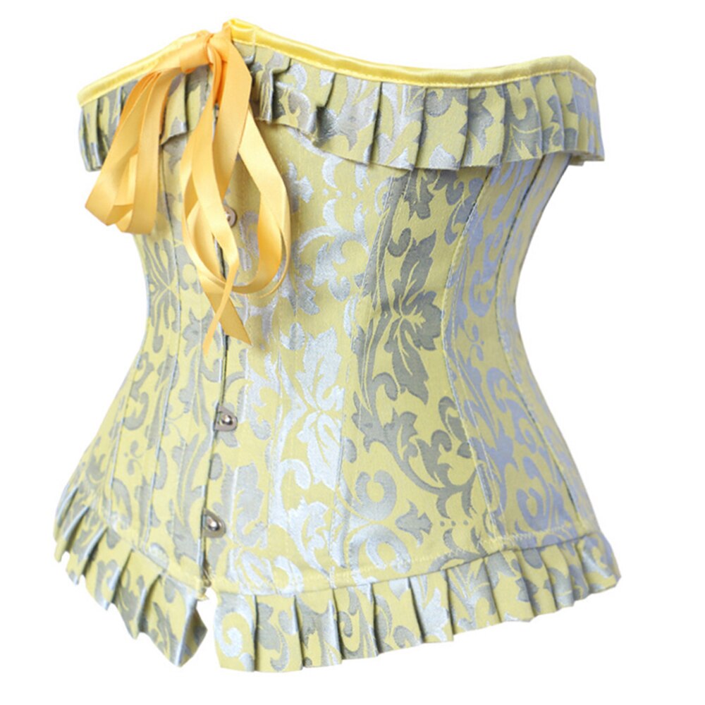 14 Spiral Steel Boned Lace up Underbust Green Floral Corset Waist Training Bustiers Gothic Corsets Burlesque Costume for Womens