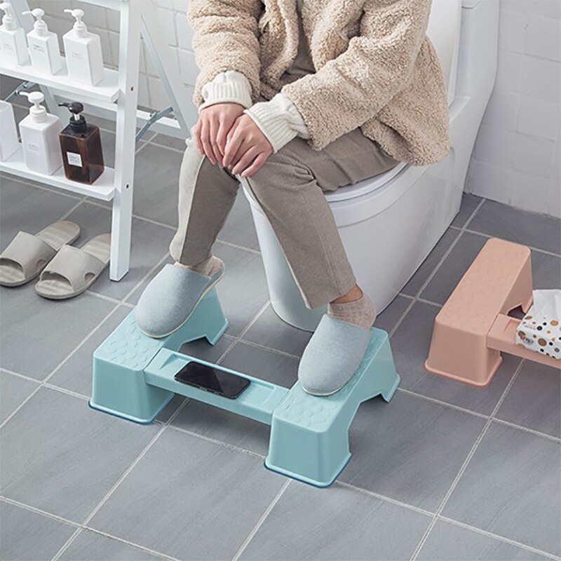 Baño taburete de plástico taburete para ponerse en cuclillas encaja en todos los baños y cuarto de baño más grueso desmontable baño taburete ahorra espacio en el cuarto de baño
