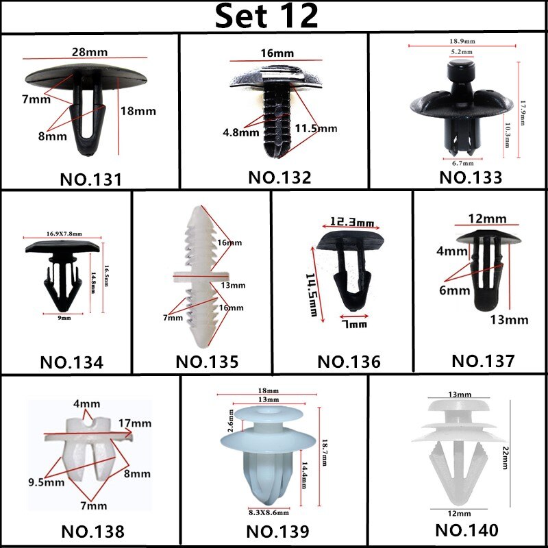 For Toyota Tundra Solara Scion Car Bumper Fender Wheel Arch Door Panel Trim Roof Cover Trunk Strip Snap Rivet Fastener Clips Kit