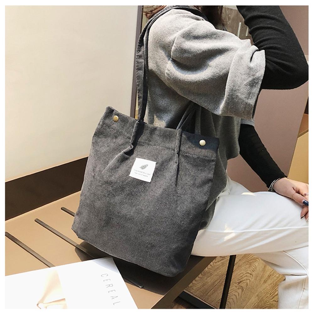 Frauen Cord Reine Farbe Schulter Tasche Satchel Tote Einkaufen Hand Casual Umhängetasche Frische Reise Umhängetaschen