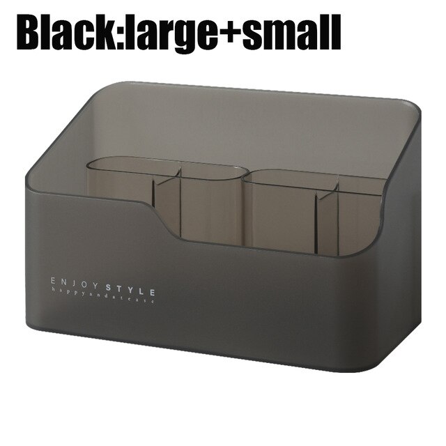 Scatola di immagazzinaggio del bagno di trucco di plastica organizzatore cosmetico Desktop Make Up custodia per gioielli articoli vari organizzatore per contenitori da tavolo: Grigio scuro