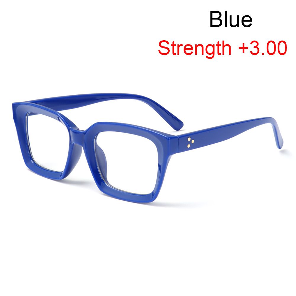 Oversized Square Reading Glasses Men Women Large Frame Presbyopia Eyeglasses Diopter +1.0~+4.0: WHITE / +75