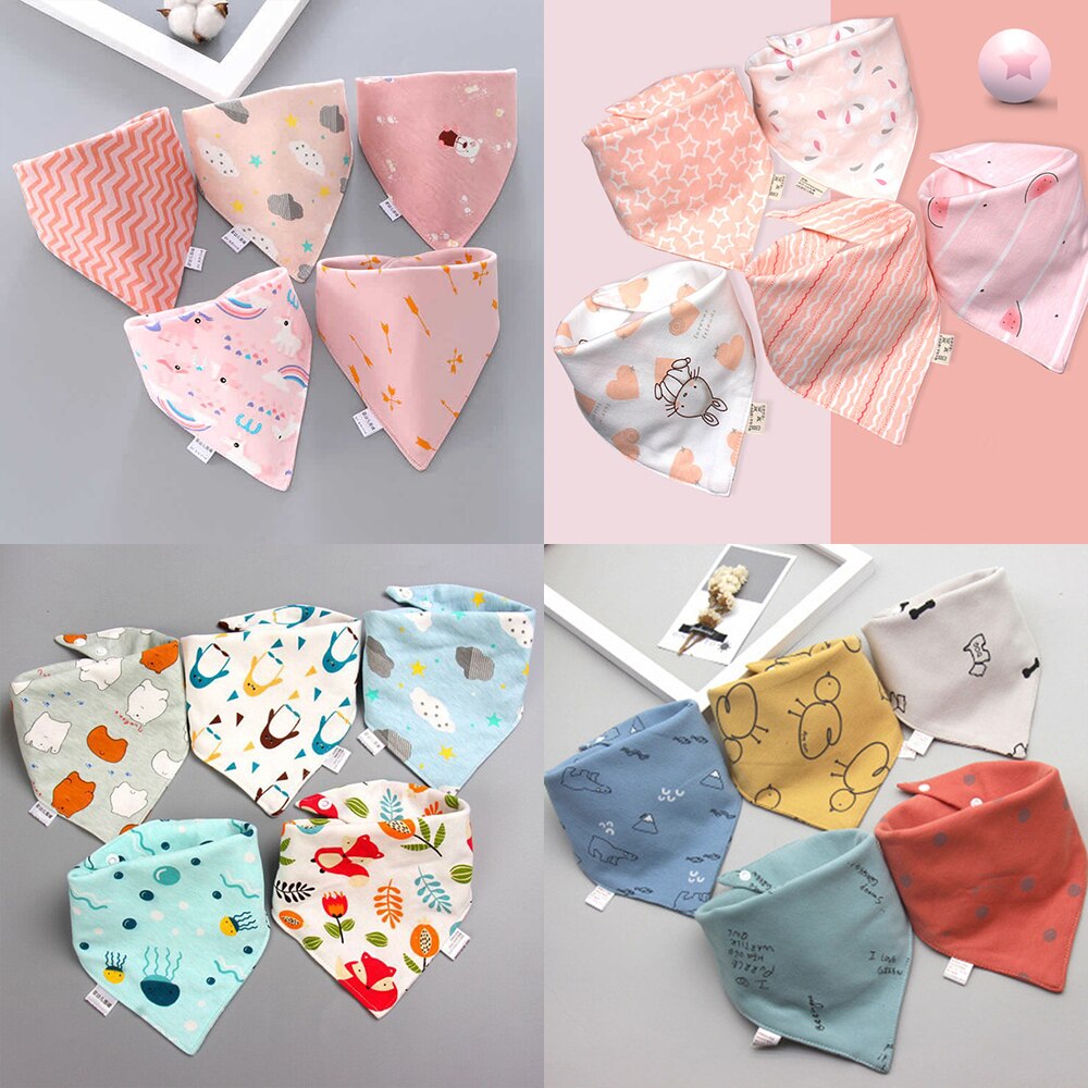 5 stuks/set baby slabbetjes driehoek dubbele katoenen bandana slabbetjes baby jongens meisjes babador voedingsschort baby boerendoek baby speeksel handdoek