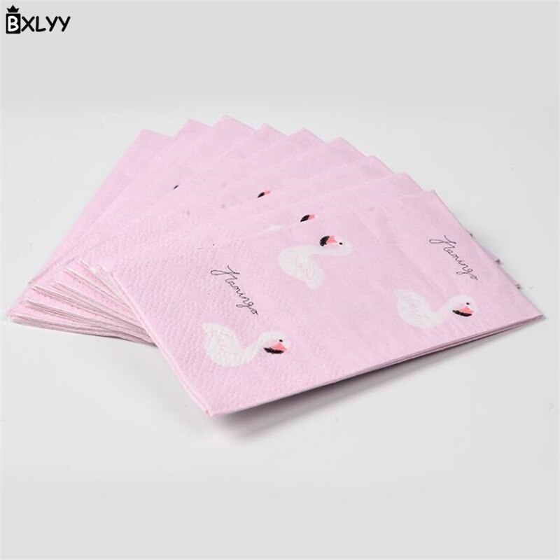 BXLYY 3 pc Feestartikelen Flamingo Wegwerp Tissue Cartoon Print Zakdoek Papier Baby Shower Verjaardag Bruiloft Decoration.7z