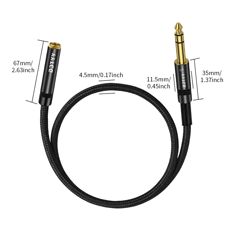 TRS audio cable 6.5mm male head to female head extension cable interface power amplifier sound box guitar mixer sound card